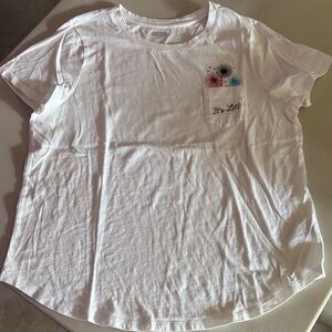Old Navy White Tee with Colorful Firework Design